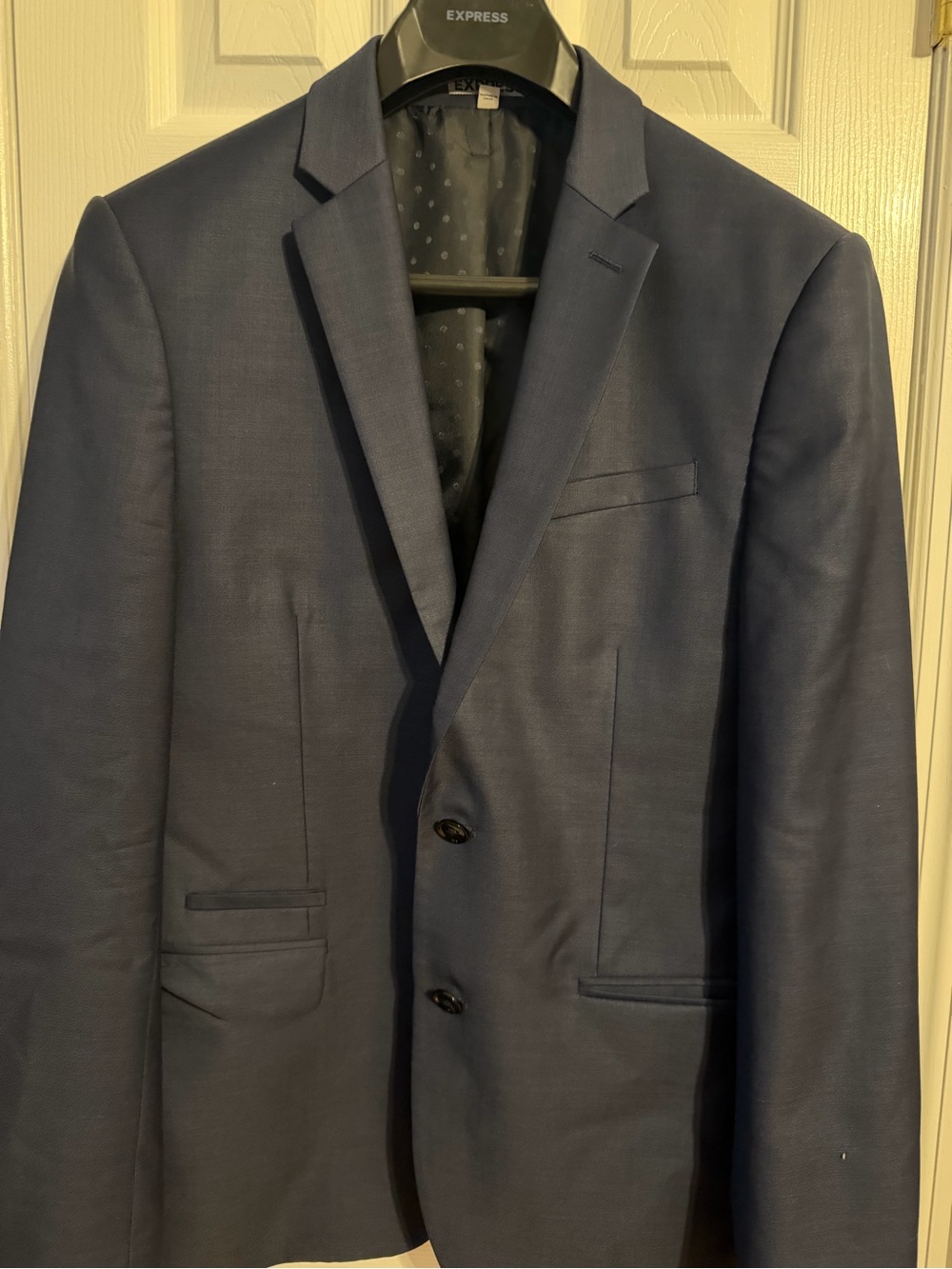 Express Men's Dark Navy Two-Button Suit Jacket